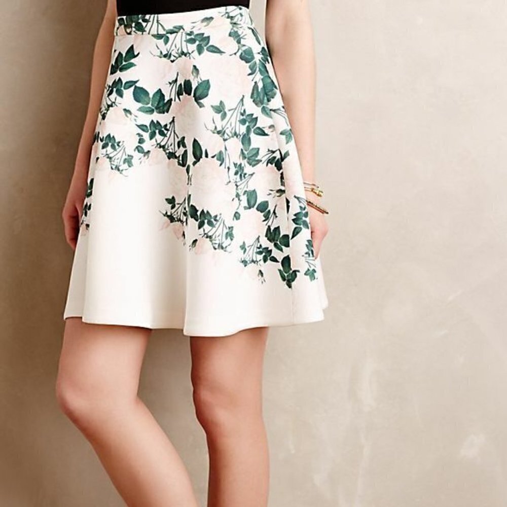 Anthropologie Erin Fetherston Sweetheart Roses Skirt Size 8